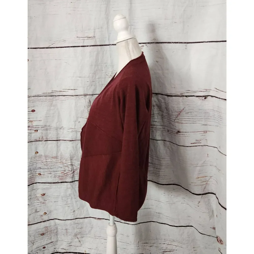 Eileen Fisher Merino Wool Open Cardigan Size XS